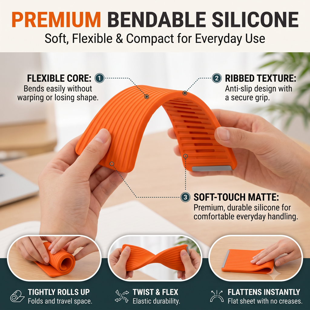 Foldable Silicone Phone Stand with Aluminium